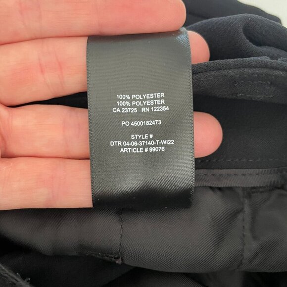 WIlfred Tie-Front High Rise Belted Flat Front Straight Leg Casual Pants Black 2 - Picture 10 of 10